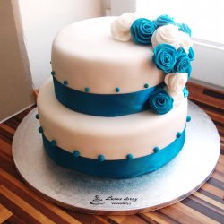 Svatební dort modrý
